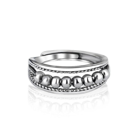 Vintage Silver Spinning Fidget Ring-Rings-NEVANNA